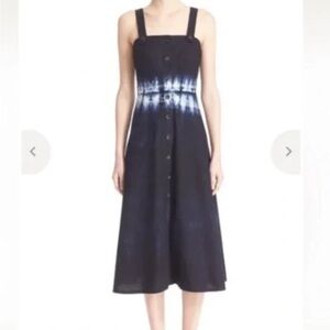 Rachel Comey Palmira Navy Tie Dye Waist Midi Dress - Size 2 Extra Small